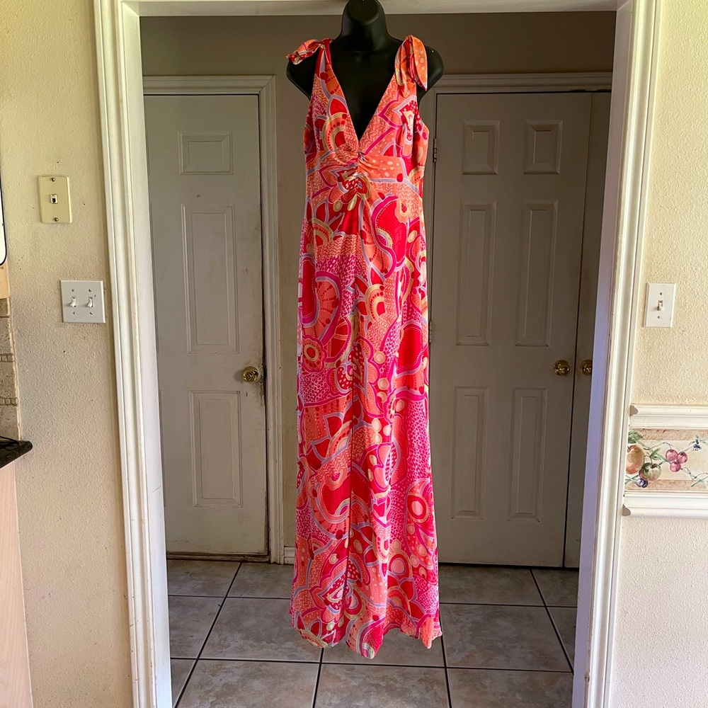 David Meister Tropical/Pastel Colored Gown, Sz 10
